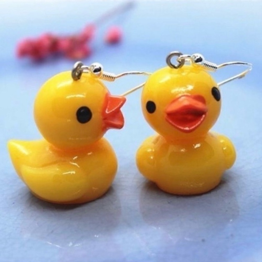 Rubber Duckie Silver Earrings NEW - Picture 6 of 6